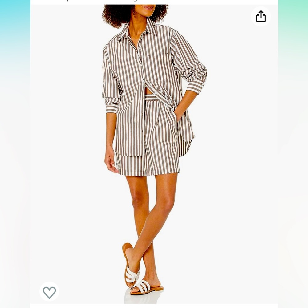The Drop Set: Women's Kendra Poplin Loose-Fit Shirt +  Jada High Waist Short NWT